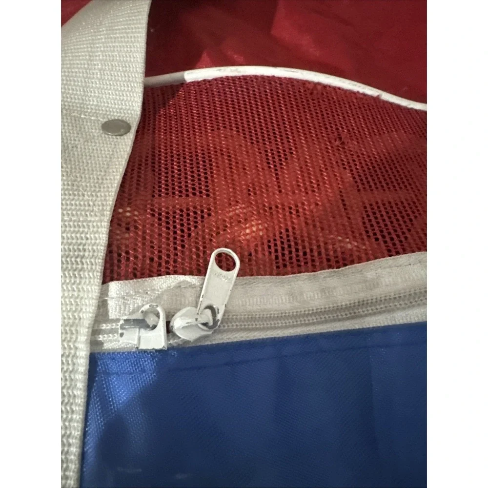 Vintage 1980's Large Cooper Hockey Gear Bag Red White & Blue Shoulder Vented